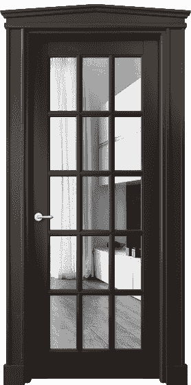 Дверь межкомнатная 6311 БАН Зеркало. Цвет Бук антрацит. Материал Массив бука эмаль. Коллекция Toscana Grigliato. Картинка.