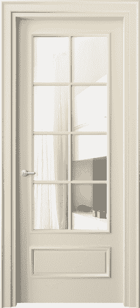 Дверь межкомнатная 8112 ММЦ Прозрачное стекло. Цвет Матовый марципановый. Материал Гладкая эмаль. Коллекция Paris. Картинка.