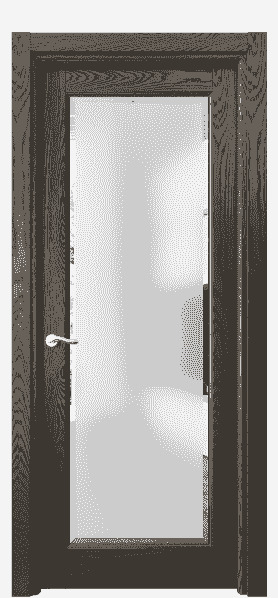 Дверь межкомнатная 0700 ДСЕ.Б Сатинированное стекло с фацетом. Цвет Дуб серый брашированный. Материал Массив дуба брашированный. Коллекция Lignum. Картинка.