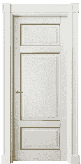 Дверь межкомнатная 6307 БСРП. Цвет Бук серый с позолотой. Материал  Массив бука эмаль с патиной. Коллекция Toscana Plano. Картинка.