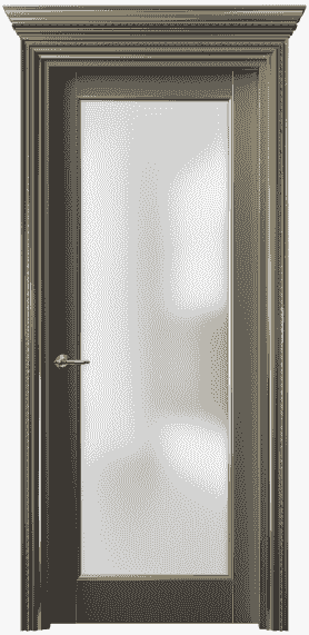 Дверь межкомнатная 6202 БКЛСП САТ. Цвет Бук классический серый позолота. Материал  Массив бука эмаль с патиной. Коллекция Royal. Картинка.