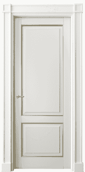 Дверь межкомнатная 6303 БСРП. Цвет Бук серый с позолотой. Материал  Массив бука эмаль с патиной. Коллекция Toscana Plano. Картинка.