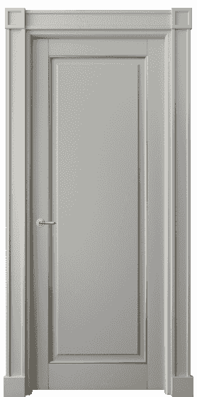 Дверь межкомнатная 6301 БНСРП. Цвет Бук нейтральный серый с позолотой. Материал  Массив бука эмаль с патиной. Коллекция Toscana Plano. Картинка.