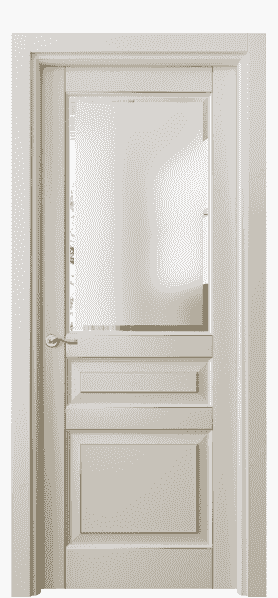 Дверь межкомнатная 0710 БОСП САТ-Ф. Цвет Бук облачный серый с позолотой. Материал  Массив бука эмаль с патиной. Коллекция Lignum. Картинка.