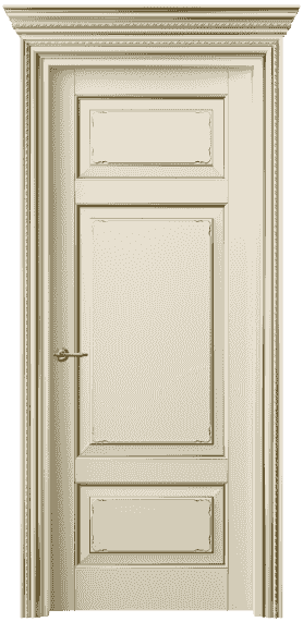 Дверь межкомнатная 6221 БМЦП. Цвет Бук марципановый с позолотой. Материал  Массив бука эмаль с патиной. Коллекция Royal. Картинка.