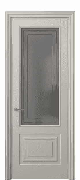 Дверь межкомнатная 8452 МСБЖ Серый сатин с гравировкой. Цвет Матовый светло-бежевый. Материал Гладкая эмаль. Коллекция Mascot. Картинка.