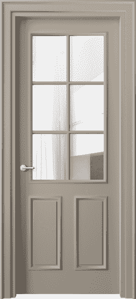 Дверь межкомнатная 8132 МБСК Прозрачное стекло. Цвет Матовый бисквитный. Материал Гладкая эмаль. Коллекция Paris. Картинка.