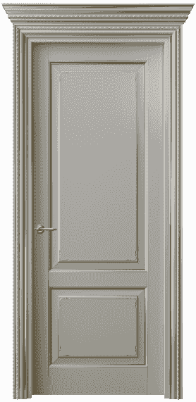 Дверь межкомнатная 6211 БНСРП. Цвет Бук нейтральный серый с позолотой. Материал  Массив бука эмаль с патиной. Коллекция Royal. Картинка.