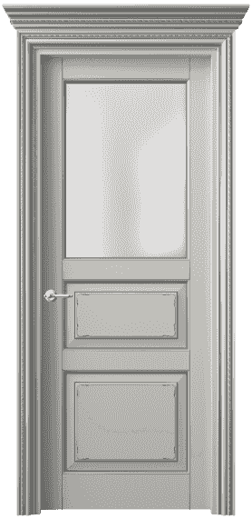 Дверь межкомнатная 6232 БСРС САТ. Цвет Бук серый с серебром. Материал  Массив бука эмаль с патиной. Коллекция Royal. Картинка.