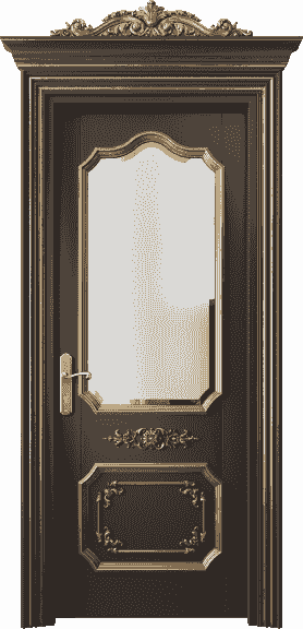 Дверь межкомнатная 6602 БАНЗА САТ Ф. Цвет Бук антрацит золотой антик. Материал Массив бука эмаль с патиной золото античное. Коллекция Imperial. Картинка.