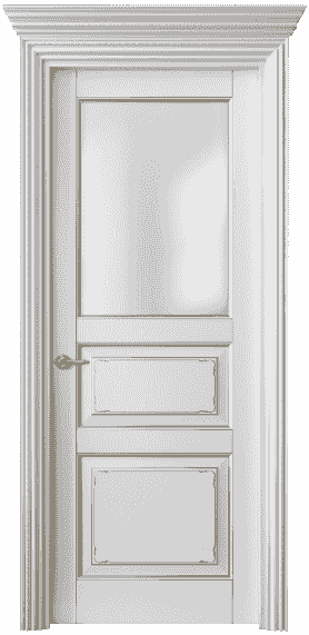 Дверь межкомнатная 6232 ББЛП САТ. Цвет Бук белоснежный с позолотой. Материал  Массив бука эмаль с патиной. Коллекция Royal. Картинка.