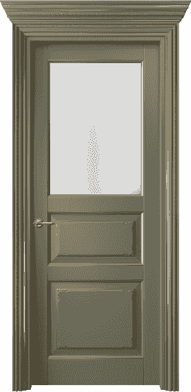 Дверь межкомнатная 6232 БОТП САТ. Цвет Бук оливковый тёмный с позолотой. Материал  Массив бука эмаль с патиной. Коллекция Royal. Картинка.