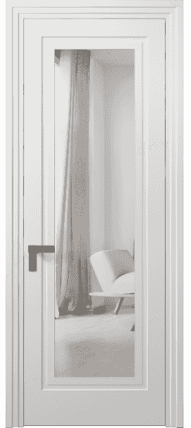 Дверь межкомнатная 8303 МБЛ Зеркало с одной стороны. Цвет Матовый белоснежный. Материал Гладкая эмаль. Коллекция Rocca. Картинка.