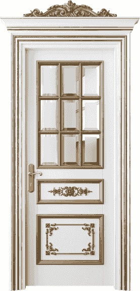 Серия 6512 - Межкомнатная дверь Imperial 6512 Бук белоснежный золотой антик