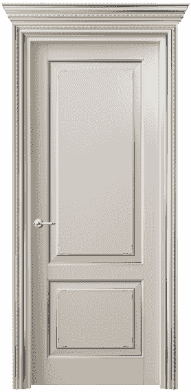 Дверь межкомнатная 6211 БОСС. Цвет Бук облачный серый с серебром. Материал  Массив бука эмаль с патиной. Коллекция Royal. Картинка.