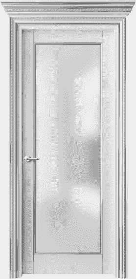Дверь межкомнатная 6202 ББЛС САТ. Цвет Бук белоснежный с серебром. Материал  Массив бука эмаль с патиной. Коллекция Royal. Картинка.