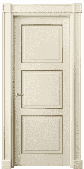 Дверь межкомнатная 6309 БМЦП. Цвет Бук марципановый с позолотой. Материал  Массив бука эмаль с патиной. Коллекция Toscana Plano. Картинка.