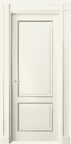 Дверь межкомнатная 6303 БМБС. Цвет Бук молочно-белый с серебром. Материал  Массив бука эмаль с патиной. Коллекция Toscana Plano. Картинка.
