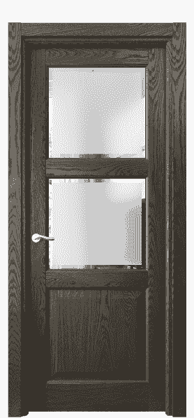 Дверь межкомнатная 0732 ДСЕ.Б Сатинированное стекло с фацетом. Цвет Дуб серый брашированный. Материал Массив дуба брашированный. Коллекция Lignum. Картинка.