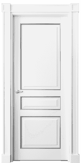 Дверь межкомнатная 6305 ББЛС. Цвет Бук белоснежный с серебром. Материал  Массив бука эмаль с патиной. Коллекция Toscana Plano. Картинка.