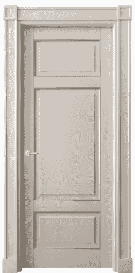 Дверь межкомнатная 6307 БСБЖС. Цвет Бук светло-бежевый серебро. Материал  Массив бука эмаль с патиной. Коллекция Toscana Plano. Картинка.