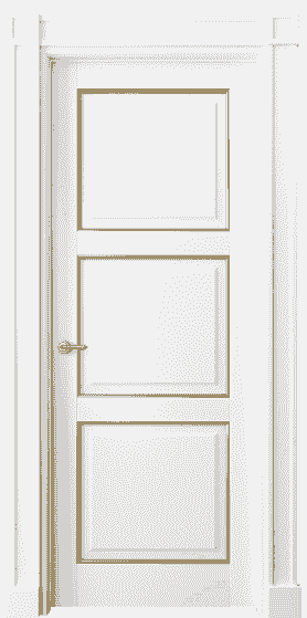Дверь межкомнатная 6309 ББЛП. Цвет Бук белоснежный с позолотой. Материал  Массив бука эмаль с патиной. Коллекция Toscana Plano. Картинка.