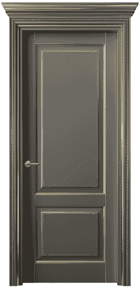 Дверь межкомнатная 6211 БКЛСП. Цвет Бук классический серый с позолотой. Материал  Массив бука эмаль с патиной. Коллекция Royal. Картинка.