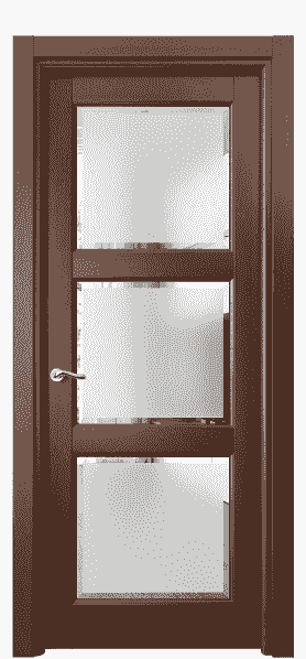 Дверь межкомнатная 0730 БОР Сатинированное стекло с фацетом. Цвет Бук орех. Материал Массив бука. Коллекция Lignum. Картинка.