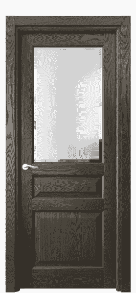 Дверь межкомнатная 0710 ДСЕ.Б Сатинированное стекло с фацетом. Цвет Дуб серый брашированный. Материал Массив дуба брашированный. Коллекция Lignum. Картинка.