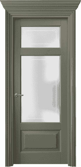 Дверь межкомнатная 6222 БОТ Сатинированное стекло Вензель. Цвет Бук оливковый тёмный. Материал Массив бука эмаль. Коллекция Royal. Картинка.