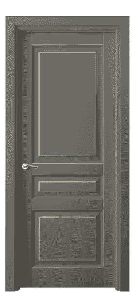 Дверь межкомнатная 0711 БКЛСП. Цвет Бук классический серый позолота. Материал  Массив бука эмаль с патиной. Коллекция Lignum. Картинка.