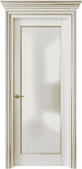Дверь межкомнатная 6202 БЖМЗ САТ. Цвет Бук жемчуг с золотом. Материал  Массив бука эмаль с патиной. Коллекция Royal. Картинка.
