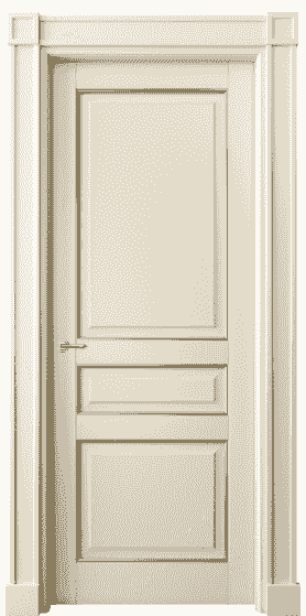 Дверь межкомнатная 6305 БМЦП. Цвет Бук марципановый позолота. Материал  Массив бука эмаль с патиной. Коллекция Toscana Plano. Картинка.