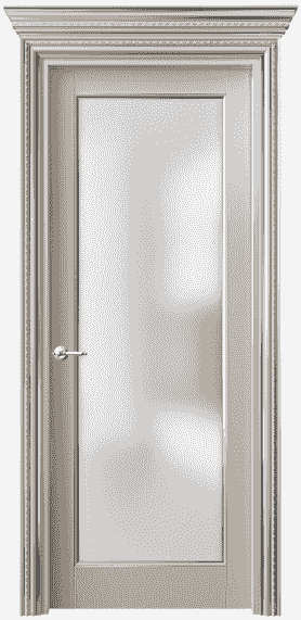 Дверь межкомнатная 6202 БСБЖС САТ. Цвет Бук светло-бежевый серебро. Материал  Массив бука эмаль с патиной. Коллекция Royal. Картинка.