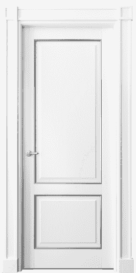 Серия 6303 - Межкомнатная дверь Toscana Plano 6303 Бук белоснежный с серебром