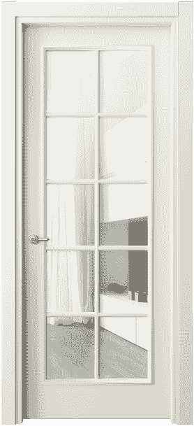 Дверь межкомнатная 8102 ММБ Прозрачное стекло. Цвет Матовый молочно-белый. Материал Гладкая эмаль. Коллекция Paris. Картинка.
