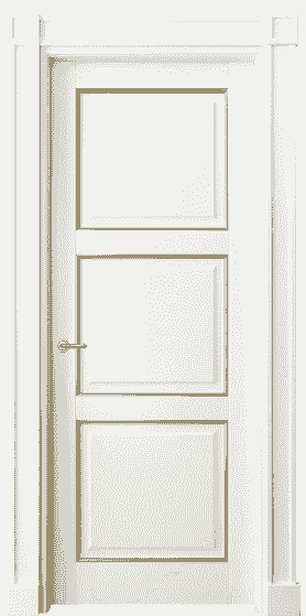 Дверь межкомнатная 6309 БЖМП. Цвет Бук жемчужный позолота. Материал  Массив бука эмаль с патиной. Коллекция Toscana Plano. Картинка.