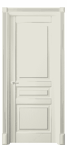 Дверь межкомнатная 0711 БМБС. Цвет Бук молочно-белый с серебром. Материал  Массив бука эмаль с патиной. Коллекция Lignum. Картинка.