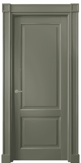 Дверь межкомнатная 6303 БОТС. Цвет Бук оливковый тёмный с серебром. Материал  Массив бука эмаль с патиной. Коллекция Toscana Plano. Картинка.
