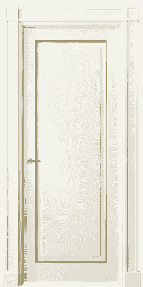 Дверь межкомнатная 6301 БМБП. Цвет Бук молочно-белый позолота. Материал  Массив бука эмаль с патиной. Коллекция Toscana Plano. Картинка.