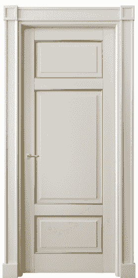 Дверь межкомнатная 6307 БОСП. Цвет Бук облачный серый позолота. Материал  Массив бука эмаль с патиной. Коллекция Toscana Plano. Картинка.