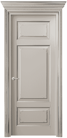 Дверь межкомнатная 6221 БСБЖС. Цвет Бук светло-бежевый серебряный антик. Материал  Массив бука эмаль с патиной. Коллекция Royal. Картинка.