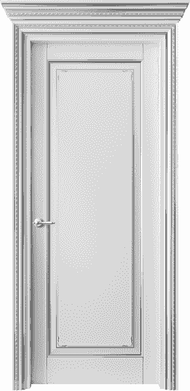 Серия 6201 - Межкомнатная дверь Royal 6201 Бук белоснежный с серебром