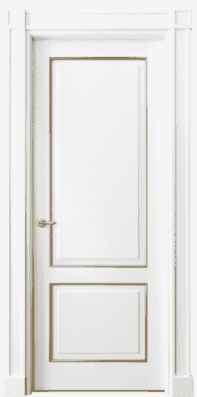 Серия 6303 - Межкомнатная дверь Toscana Plano 6303 Бук белоснежный с позолотой