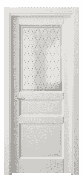 Дверь межкомнатная 1432 СТБЛ Стекло Шато. Цвет Софт-тач белоснежный. Материал Полипропилен. Коллекция Galant. Картинка.