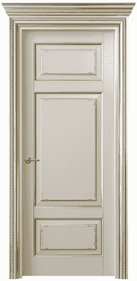 Дверь межкомнатная 6221 БОСП. Цвет Бук облачный серый позолота. Материал  Массив бука эмаль с патиной. Коллекция Royal. Картинка.