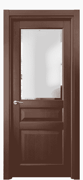 Дверь межкомнатная 0710 БОР Сатинированное стекло с фацетом. Цвет Бук орех. Материал Массив бука. Коллекция Lignum. Картинка.
