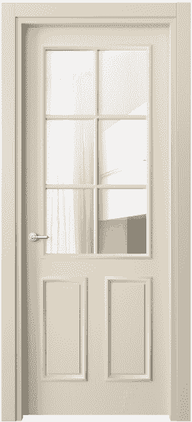 Дверь межкомнатная 8132 ММЦ Прозрачное стекло. Цвет Матовый марципановый. Материал Гладкая эмаль. Коллекция Paris. Картинка.