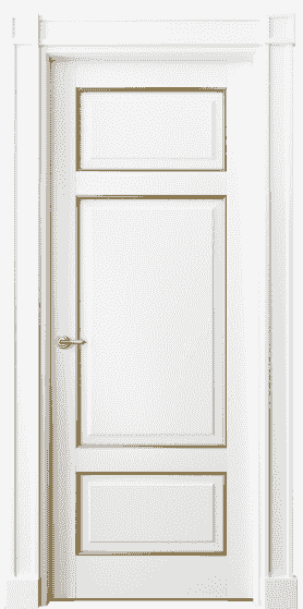 Серия 6307 - Межкомнатная дверь Toscana Plano 6307 Бук белоснежный с позолотой