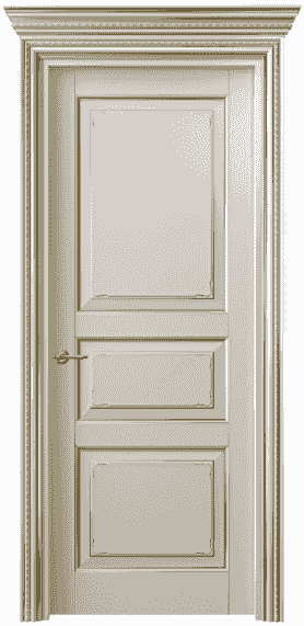 Дверь межкомнатная 6231 БОСП. Цвет Бук облачный серый позолота. Материал  Массив бука эмаль с патиной. Коллекция Royal. Картинка.